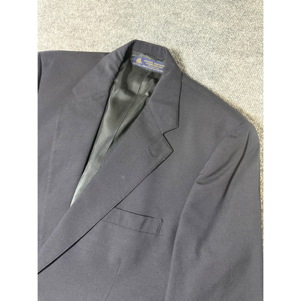 Brooks Brothers Mens Navy Blue Blazer 100% Wool Two Button‎ Jacket